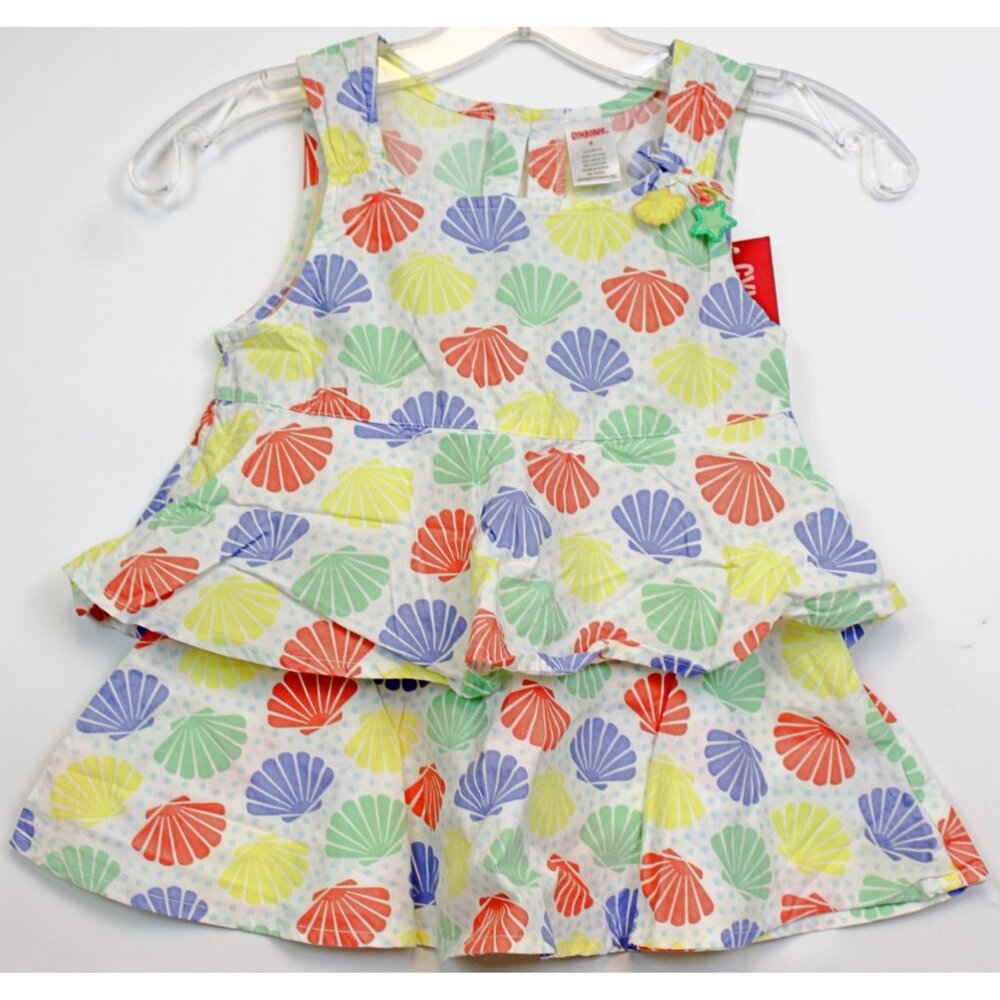 NWT 2009 Gymboree Mermaid Magic Ruffled Layer Tank Top Shirt sz 5 seashells Ocea